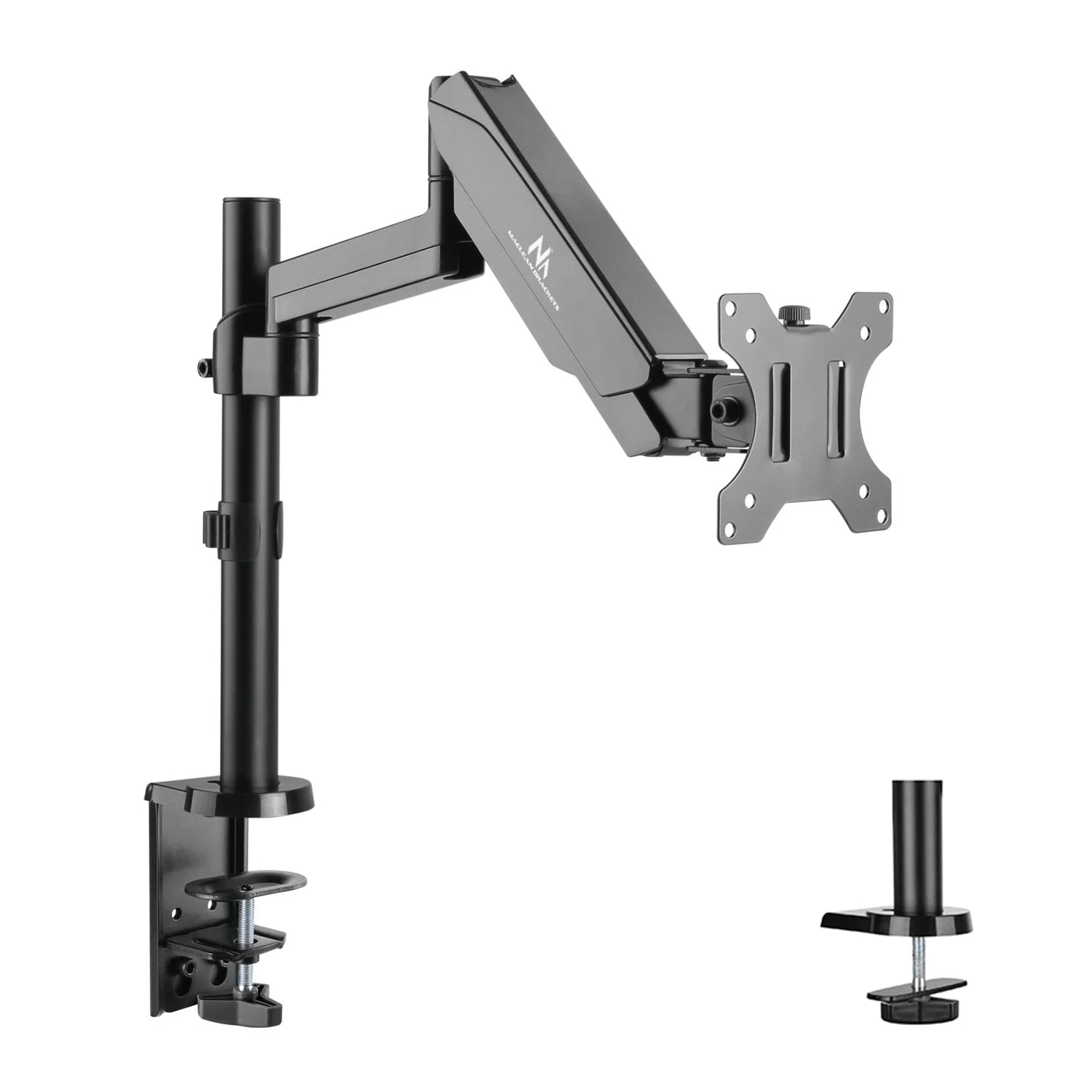 Monitorhalterung mit Doppelarm und Gasfeder für 17–32 Zoll Bildschirme, bis 8 kg, Schwarz