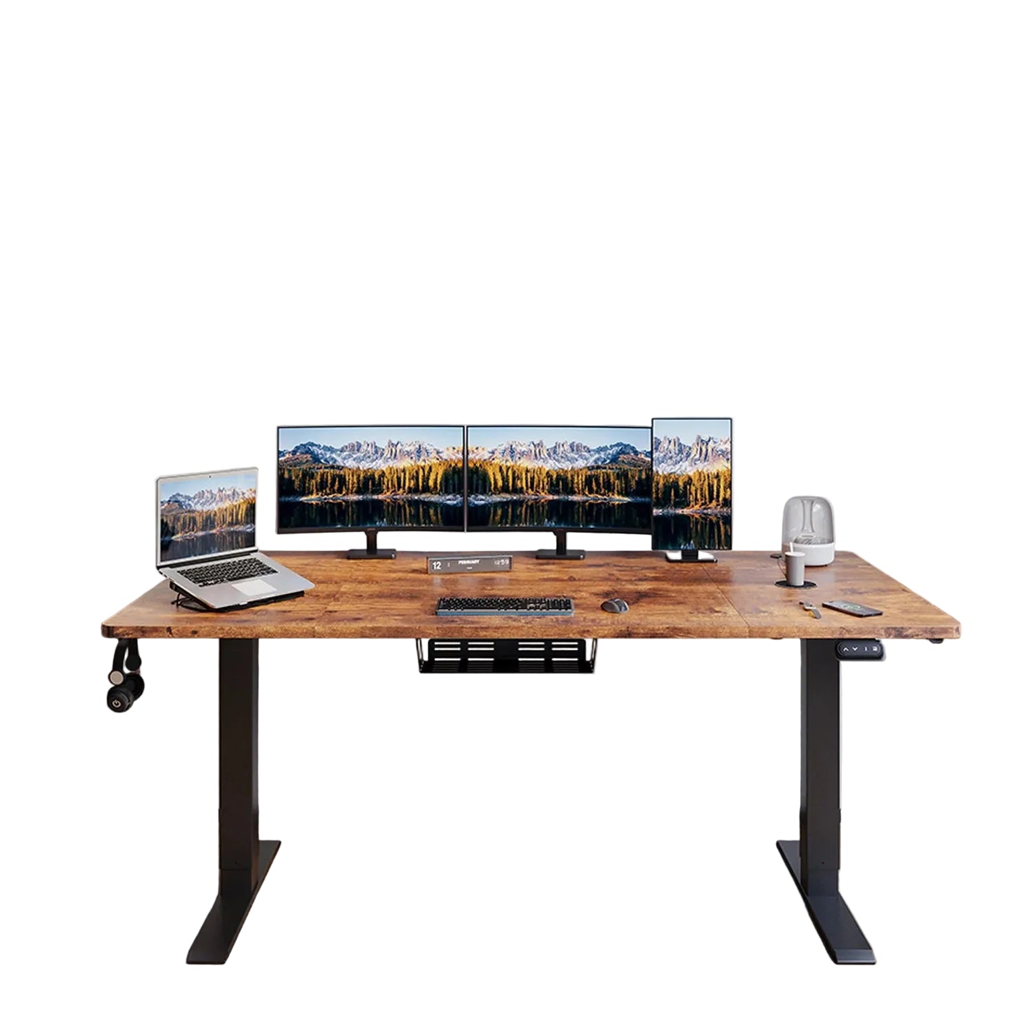 Elektrisch höhenverstellbarer Schreibtisch 180 × 80 cm mit Memory-Funktion und stabilem Metallgestell