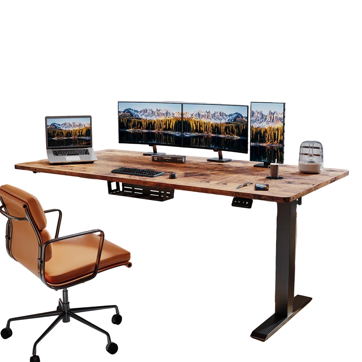 Elektrisch höhenverstellbarer Schreibtisch 180 × 80 cm mit Memory-Funktion und stabilem Metallgestell