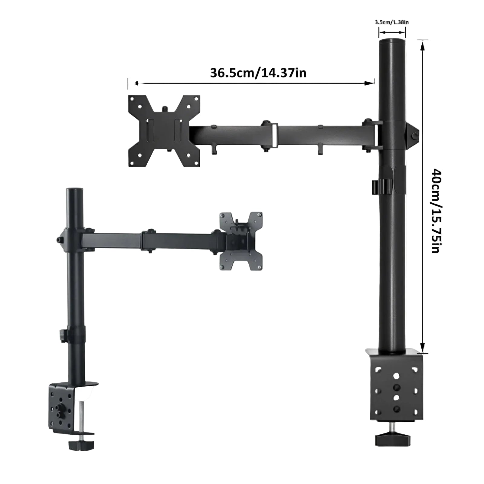 Monitorarm für 12–32 Zoll Bildschirme, höhen- und winkelverstellbare Halterung aus Stahl für Schreibtisch