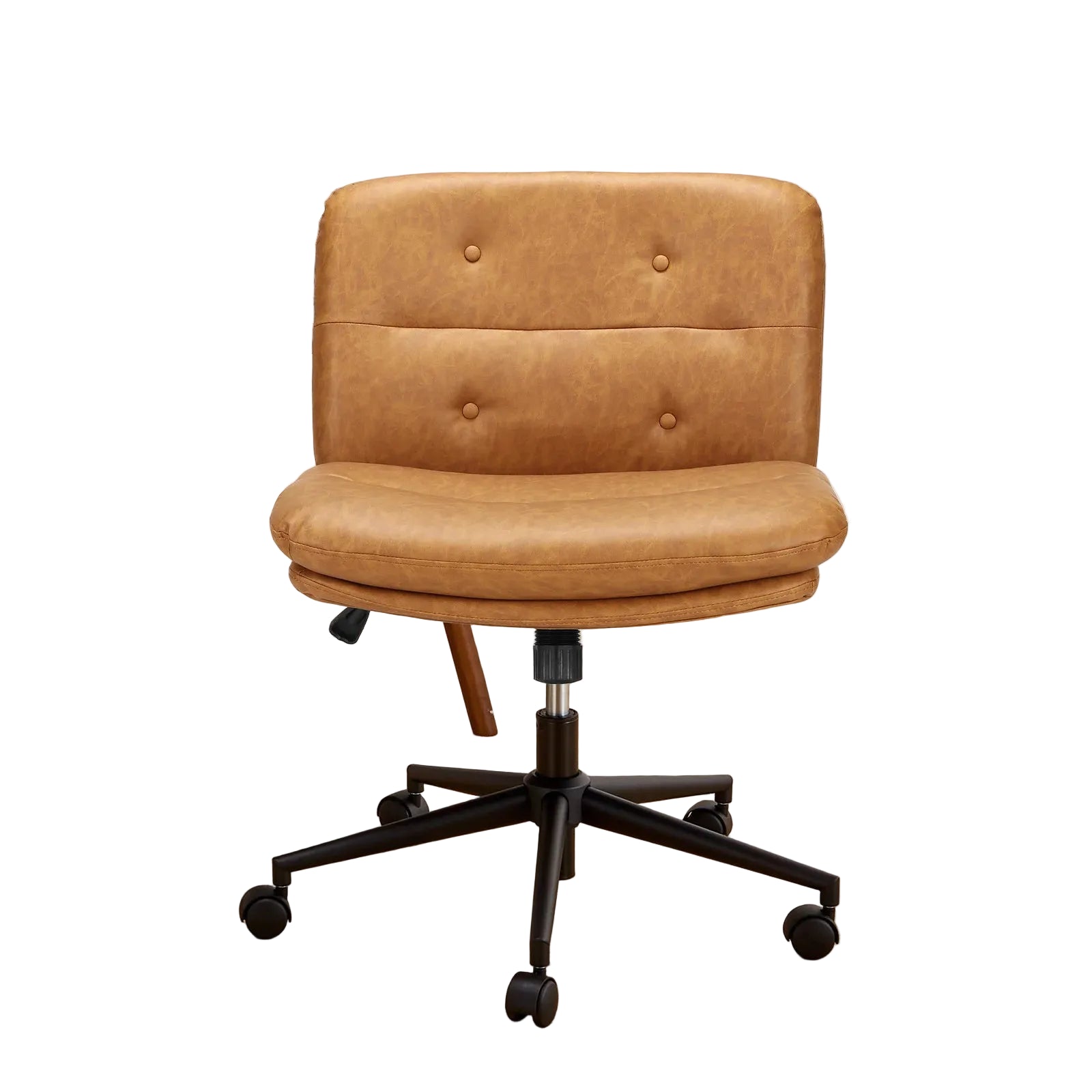 Armloser Büro-SchreibtischstuhlArmloser Drehstuhl mit Rollen, breiter Sitzfläche und verstellbarer Höhe für Büro und Wohnbereichmit Rollen, mittlere Rückenlehne, breiter Sitz, ergonomischer Stuhl 360°