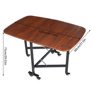 Faltbarer Esstisch aus massivem Holz mit Drop-Leaf-Funktion und 6 Rollen