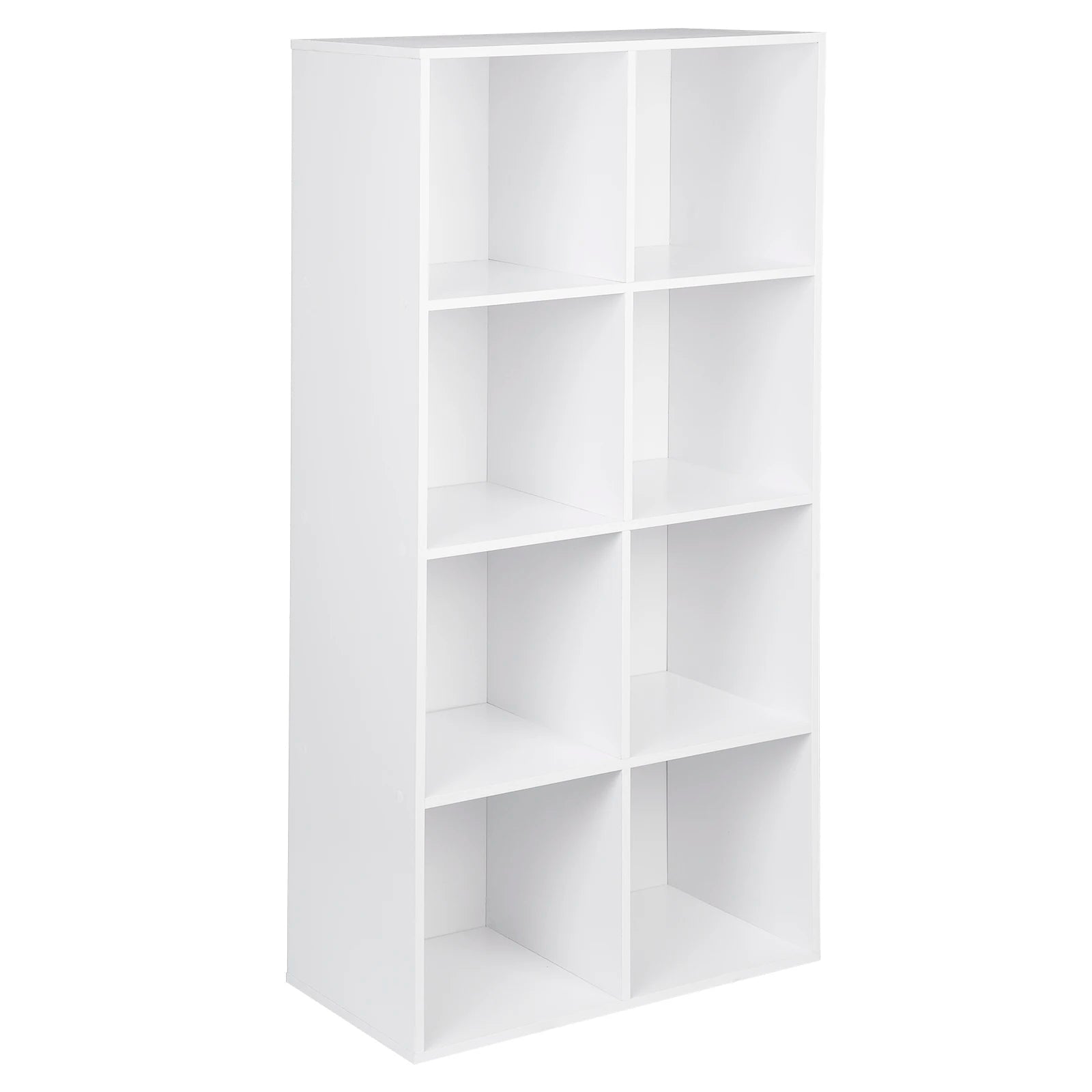 Freistehendes Bücherregal mit 8 Aufbewahrungsfächern aus MDF, 121 cm, für Wohnzimmer und Büro
