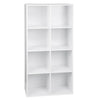 Freistehendes Bücherregal mit 8 Aufbewahrungsfächern aus MDF, 121 cm, für Wohnzimmer und Büro
