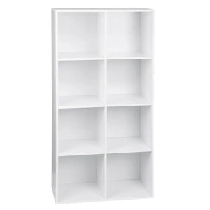 Freistehendes Bücherregal mit 8 Aufbewahrungsfächern aus MDF, 121 cm, für Wohnzimmer und Büro
